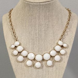 Faceted off white and gold toned Bib Cappagallo Necklace
